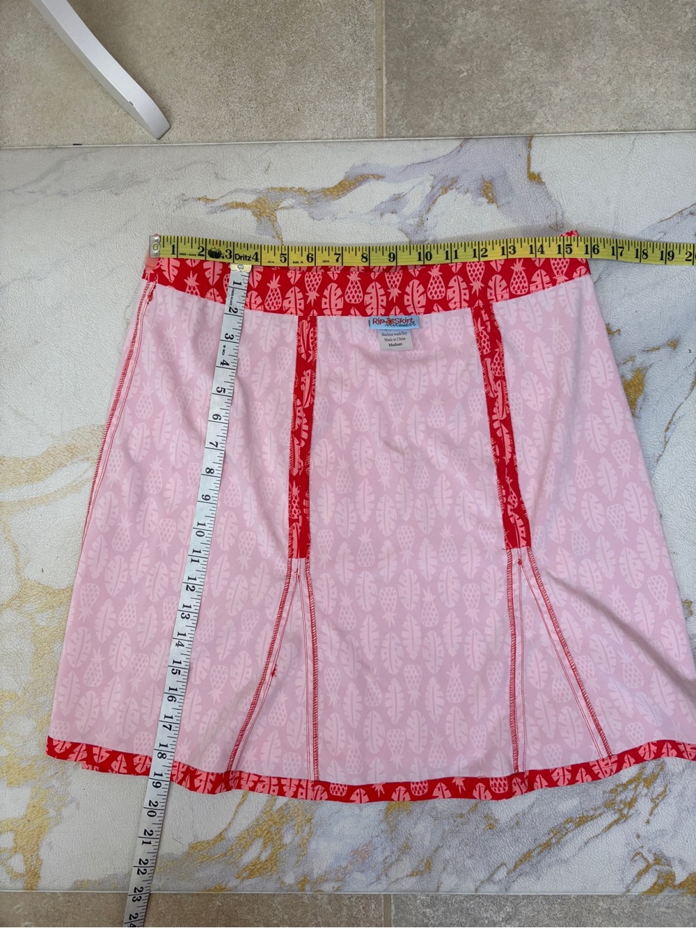 Ripskirt Hawaii Red Skirt Pink Pineapple Tropical Print Beach Vacation Medium - Picture 6 of 11